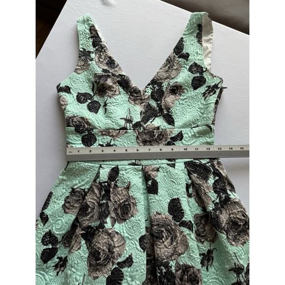 Topshop Women's 6 Retro Formal Jacquard Floral Bow Mini Dress Party Homecoming - Picture 9 of 13